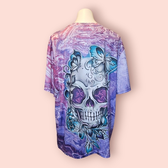 Purple Skull and Butterfly Shirt - Picture 3 of 4